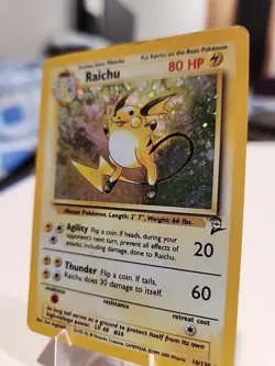 Pokemon Base Set 2 Raichu Holo Rare Card 16/130 - Image 3