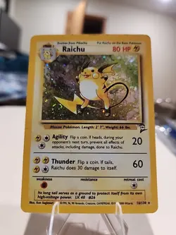 Pokemon Base Set 2 Raichu Holo Rare Card 16/130 - Image 4