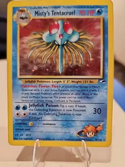 Pokemon TCG Card Misty's Tentacruel Gym Heroes 10/132 Unlimited Holo Rare - Image 1
