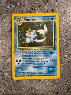 Pokemon TCG Cards Vaporeon 12/64 Jungle Holo Rare EXC - Image 1