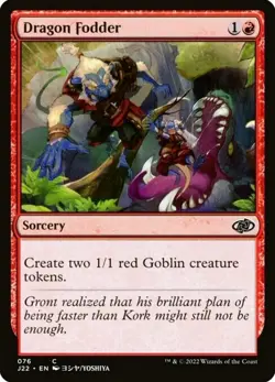 X 1 Dragon Fodder NM Jumpstart 2022 J22 076 MTG Magic The Gathering - Image 1