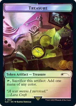 MTG - Treasure Token - Foil - Tomb Raider Secret Lair - Magic the Gathering - Image 1