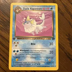 Pokemon Team Rocket Non-Holo 1st Edition Dark Vaporeon, 45/82 LP - MP - Image 1