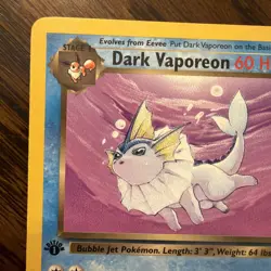 Pokemon Team Rocket Non-Holo 1st Edition Dark Vaporeon, 45/82 LP - MP - Image 2