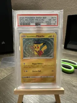 Pokemon 2020 SWSH Black Star Promo #074 Special Delivery Pikachu-Holo PSA 6 - Image 1