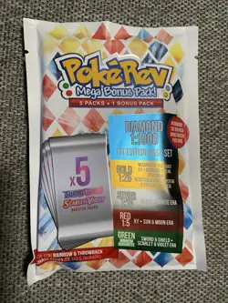Pokerev Diamond Pack 6.0 - 5 Pokemon Booster Packs + 1 Mega Bonus Pack! - Image 1