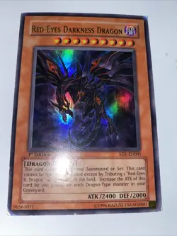 Yugioh! Red-Eyes Darkness Dragon SD1-EN001 Structure 1st Edition - Image 1