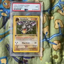 PSA 9 Aerodactyl 1/62 1st Edition Fossil Holo Pokemon Card - Image 2