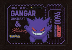 Gengar Croissant #0094 Pokemon Pronto Cafe Japanese Special Menu Clear Card - LP - Image 1