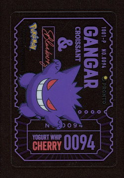 Gengar Croissant #0094 Pokemon Pronto Cafe Japanese Special Menu Clear Card - LP - Image 2