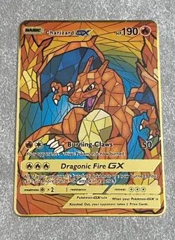 1 Pokemon TCG Metal Card - Single GOLD HARD METAL Charizard GX - Image 1