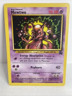 Pokemon TCG Mewtwo #14 WOTC Wizard's Black Star Promo Card - Image 1
