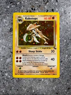 Pokemon TCG Cards Kabutops 9/62 Fossil Holo Rare NM - Image 1