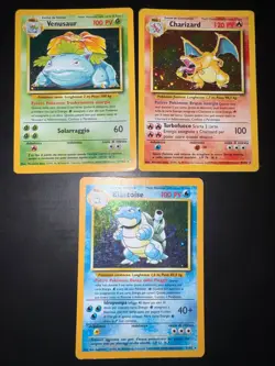 Pokemon Set Base Holo Charizard Venusaur Blastoise ITA - Image 1