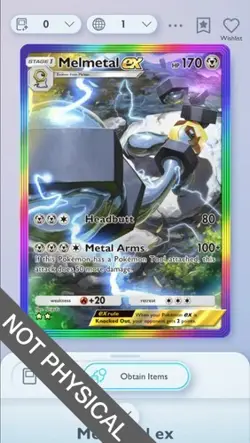 Pokemon TCG Pocket - Melmetal Special Rainbow Rare 2⭐, Mega-Rising, English - Image 1