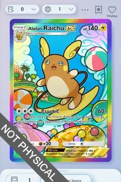 Pokemon TCG POCKET - Alolan Raichu Rainbow Rare 2⭐, Celestial Guardians, English - Image 1