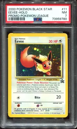 Eevee 11 Holo PSA 7 League Black Star Promo Pokemon Card - Image 1