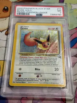 Eevee 11 Holo PSA 7 League Black Star Promo Pokemon Card - Image 3