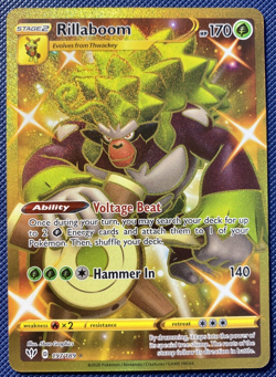 Rillaboom 197/189 Darkness Ablaze Secret Rare Full Art Pokemon Card Near Mint - Image 1