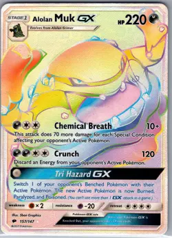 Alolan Muk GX (Secret) 157/147 SM - Burning Shadows - Pokemon Card - NM - Image 1