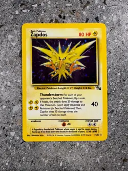 Pokemon TCG Cards Zapdos 15/62 Fossil Holo Rare NM - Image 1