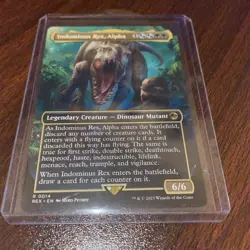 Indominus Rex, Alpha (Borderless) 🦖 NM🦖 Jurassic World Magic The Gathering #14 - Image 1