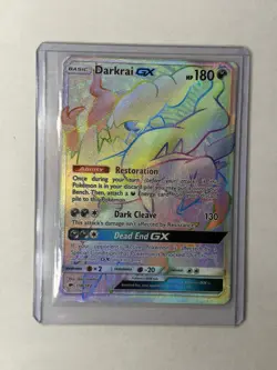 Pokemon Darkrai GX Rainbow Secret Rare Holo Card 158/147 SM Burning Shadows - Image 1