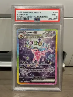 2025 POKEMON PRE EN-PRISMATIC EVOLUTIONS #155 ESPEON EX PSA 9 - Image 1