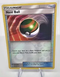 Nest Ball Trainer Card #123/149 Sun & Moon Reverse Holo Pokemon - Image 1