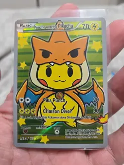 Pokemon Holo Charizard Poncho Pikachu Generation One After Skool Hobby Fan Art - Image 1