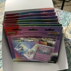 Pokemon TCG Prismatic Evolutions Tech Sticker Collection Set Lot Of 7 Sealed New - Image 1