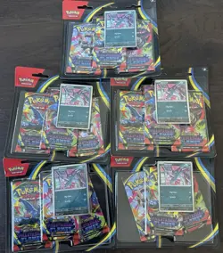 SEALED LOT OF 5 Pokemon Phantasmal Flames Sneasel 3-Pack Blisters - Image 1