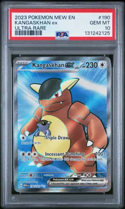 2023 Pokemon Mew En-151 #190 Kangaskhan Ex Ultra Rare PSA 10 - Image 1