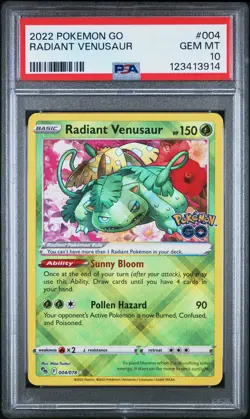 2022 POKEMON GO #004 RADIANT VENUSAUR PSA 10 - Image 1