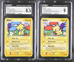 CGC 8.5 & 9 Minun 4 & Plusle 5/17 Holo Pokemon POP Series 3 EX Dragon Frontiers - Image 1