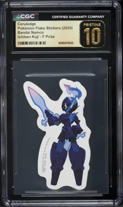 CGC 10 Pristine - Ceruledge Ichiban Kuji F Prize - Pokemon Flake Sticker Bandai - Image 1