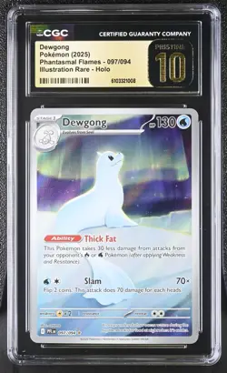 CGC 10 Pristine - Dewgong 097/094 Illustration Rare Pokemon Phantasmal Flames - Image 1