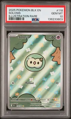 PSA 10 - Solosis 118/086 Illustration Rare Pokemon Black Bolt English Booger Mew - Image 1