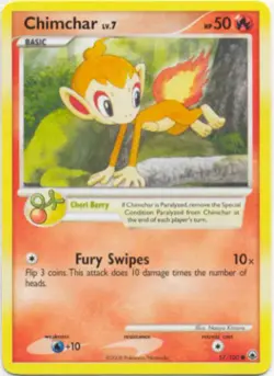 (pok-MD-057) Chimchar (C) Pokemon D&P Majestic Dawn Card # 57 - Image 1
