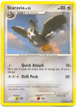 2x (pok-MD-047) Staravia (U) Pokemon D&P Majestic Dawn Card # 47 - Image 1