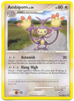 2x (pok-MD-035) Ambipom (U) Pokemon D&P Majestic Dawn Card # 35 - Image 1