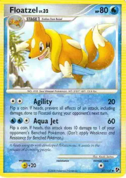 2x (pok-GE-037) Floatzel (U) Pokemon D&P Great Encounters Card # 37 - Image 1