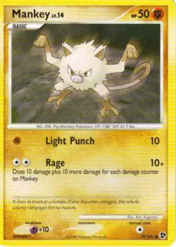 2x (pok-GE-079) Mankey (C) Pokemon D&P Great Encounters Card # 79 - Image 1