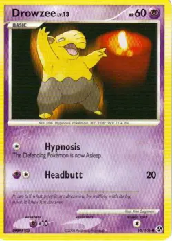 2x (pok-GE-065) Drowzee (C) Pokemon D&P Great Encounters Card # 65 - Image 1