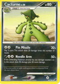 2x (pok-GE-034) Cacturne (U) Pokemon D&P Great Encounters Card # 34 - Image 1