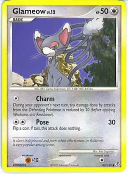 2x (pok-DP-083) Glameow (C) Pokemon Diamond & Pearl Base Set Card # 83 - Image 1