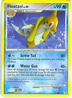 2x (pok-DP-026) Floatzel (R) Pokemon Diamond & Pearl Base Set Card # 26 - Image 1