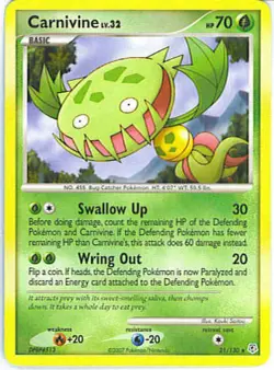 2x (pok-DP-021) Carninvine (R) Pokemon Diamond & Pearl Base Set Card # 21 - Image 1
