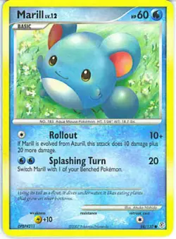 2x (pok-DP-088) Marill (C) Pokemon Diamond & Pearl Base Set Card # 88 - Image 1