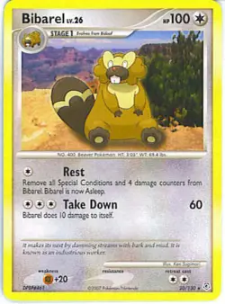 2x (pok-DP-020) Bibarel (R) Pokemon Diamond & Pearl Base Set Card # 20 - Image 1
